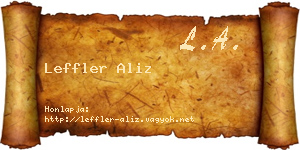 Leffler Aliz névjegykártya